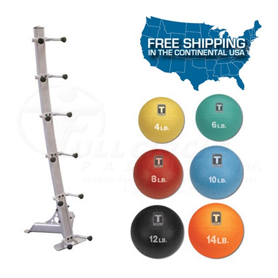 Body Solid 6 Medicine Ball Rack with Balls 0GMR10PACKDS Full Circle