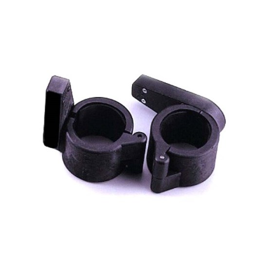 Pair of Muscle Clamp Style Olympic Collars Black Full Circle Padding