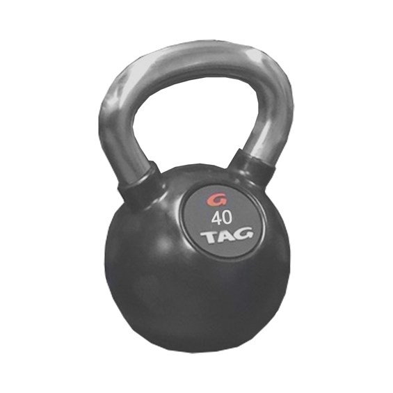 Tag 40lb Rubber Encased Kettlebell with Chrome Handle Full Circle Padding