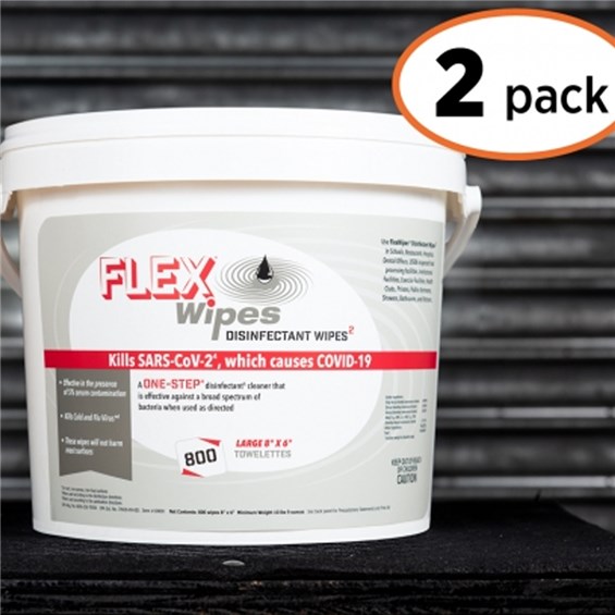Flex Wipes Disinfectant Wipes 2 Bucket Case Full Circle Padding