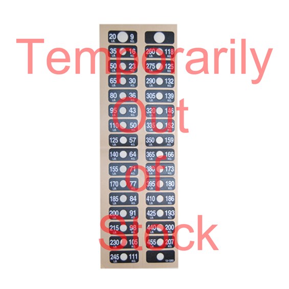 Weight Stack Sticker Set 20-455 in 15 lb Increments | Full Circle Padding