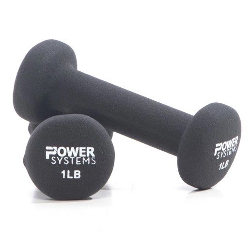Power Systems 1 lb Premium Black Neoprene Dumbbell - Pair | Full