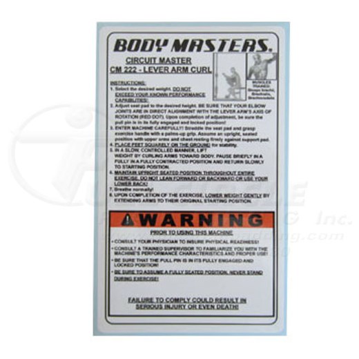 BM433PlacardDecal