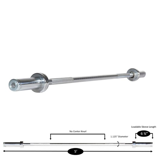 YK32115-DS-5-Foot-Chrome-Bar